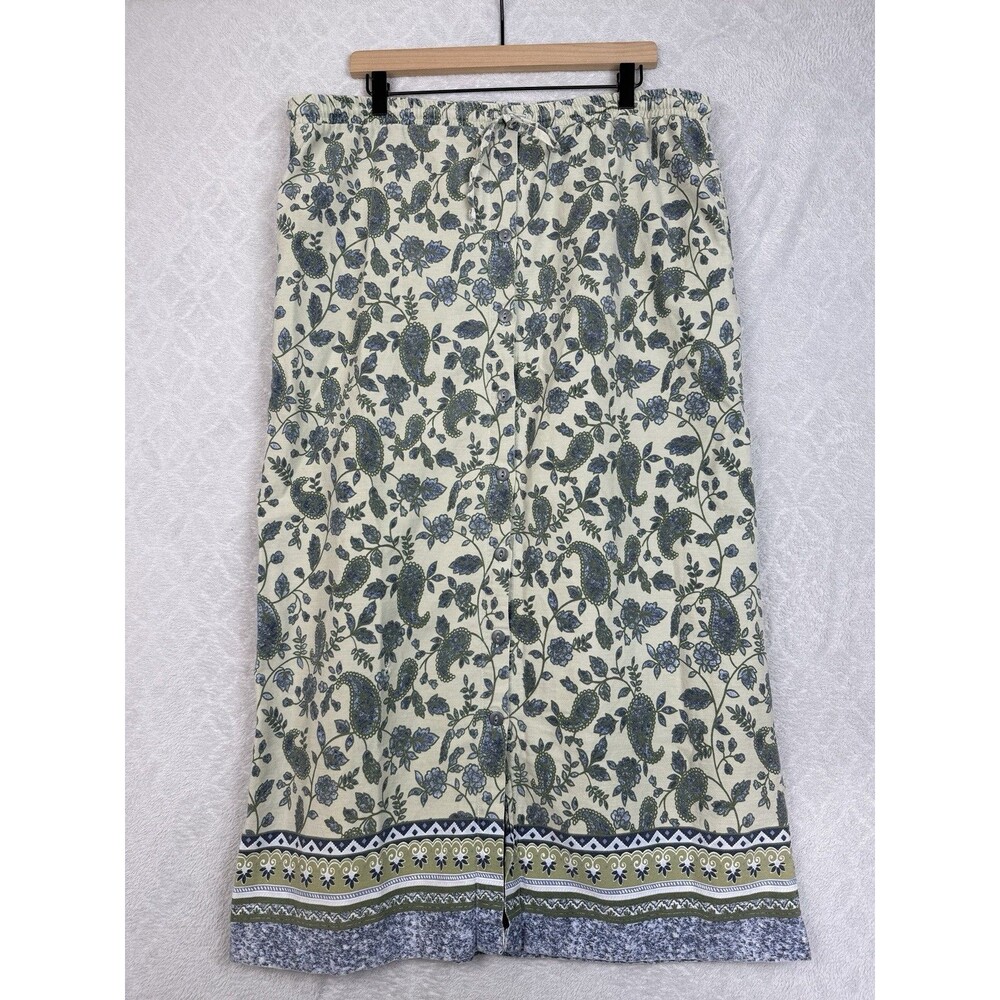 Vtg 90s Maxi Skirt XL Paisley Floral Feminine Modest Cottagecore Fairygrunge Y2K